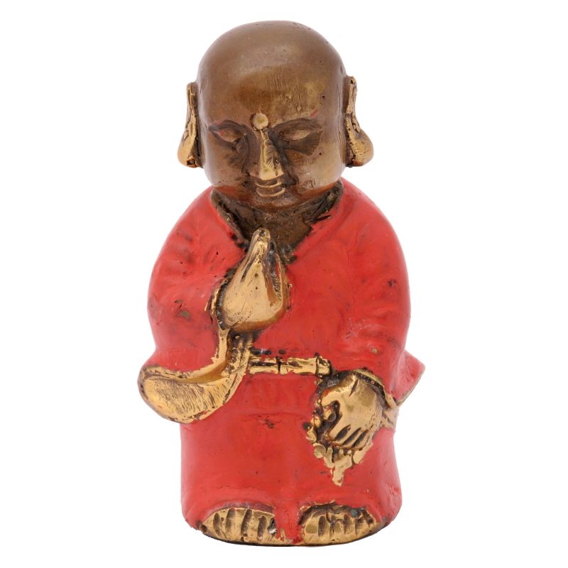 Soška Buddhistický mnich kov 8 cm červená II bronz | SoNo spol. s r.o.