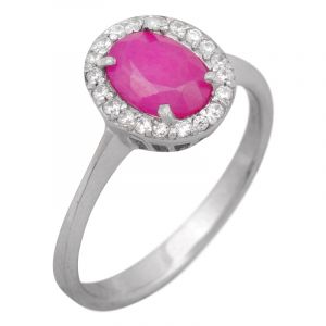 ShopBOB stříbrný prsten s rubínem a zirkony Ag 2,6 g | SoNo spol. s r.o.