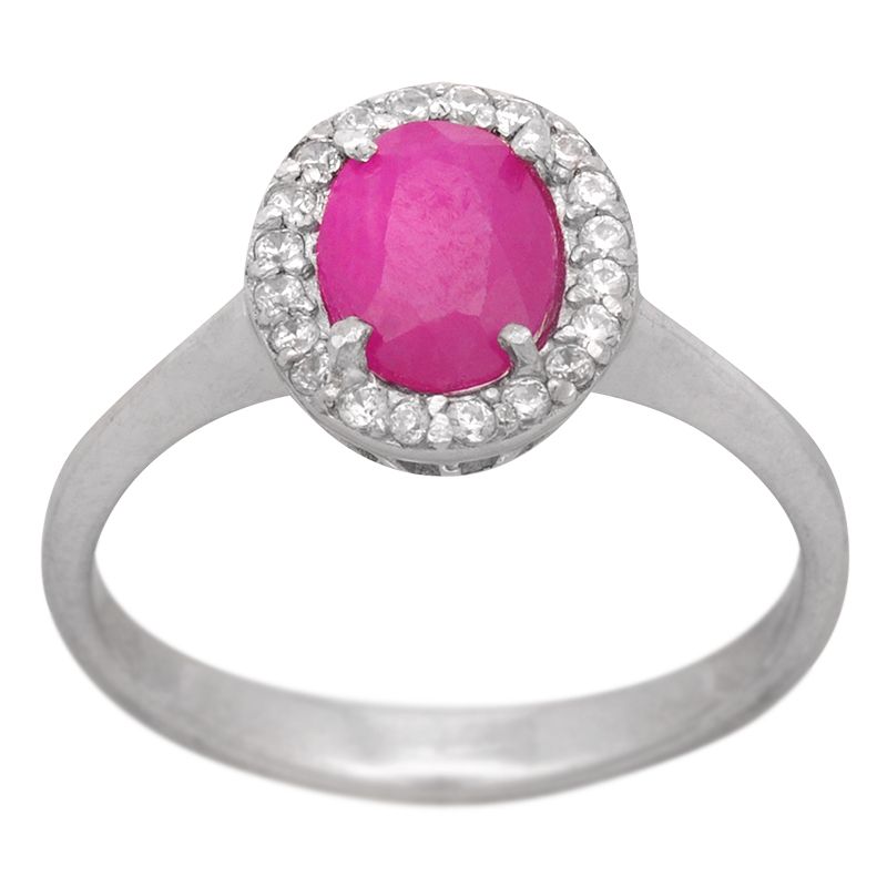 ShopBOB stříbrný prsten s rubínem a zirkony Ag 2,6 g - 51 | SoNo spol. s r.o.