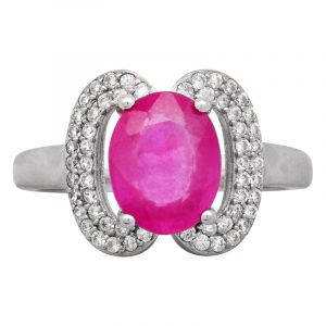 ShopBOB stříbrný prsten s rubínem a zirkony Ag 3,7 g | SoNo spol. s r.o.