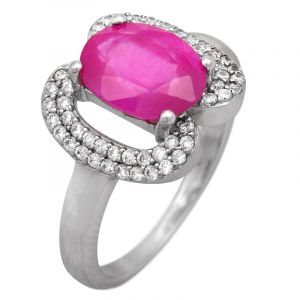 ShopBOB stříbrný prsten s rubínem a zirkony Ag 3,7 g | SoNo spol. s r.o.