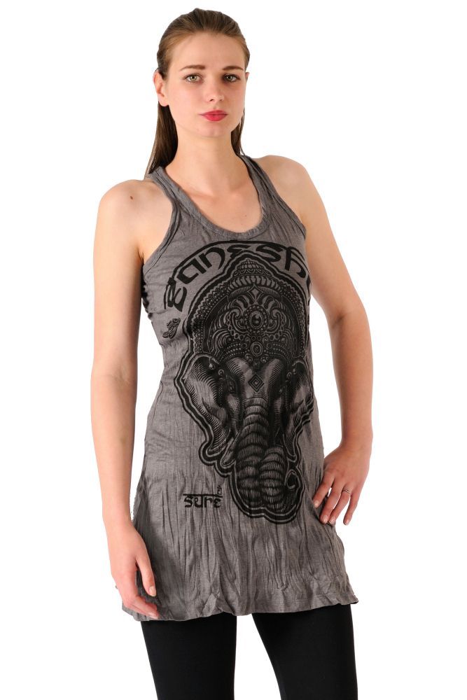 Šaty Sure mini na ramínka Ganesh šedé - XL | SoNo spol. s r.o.