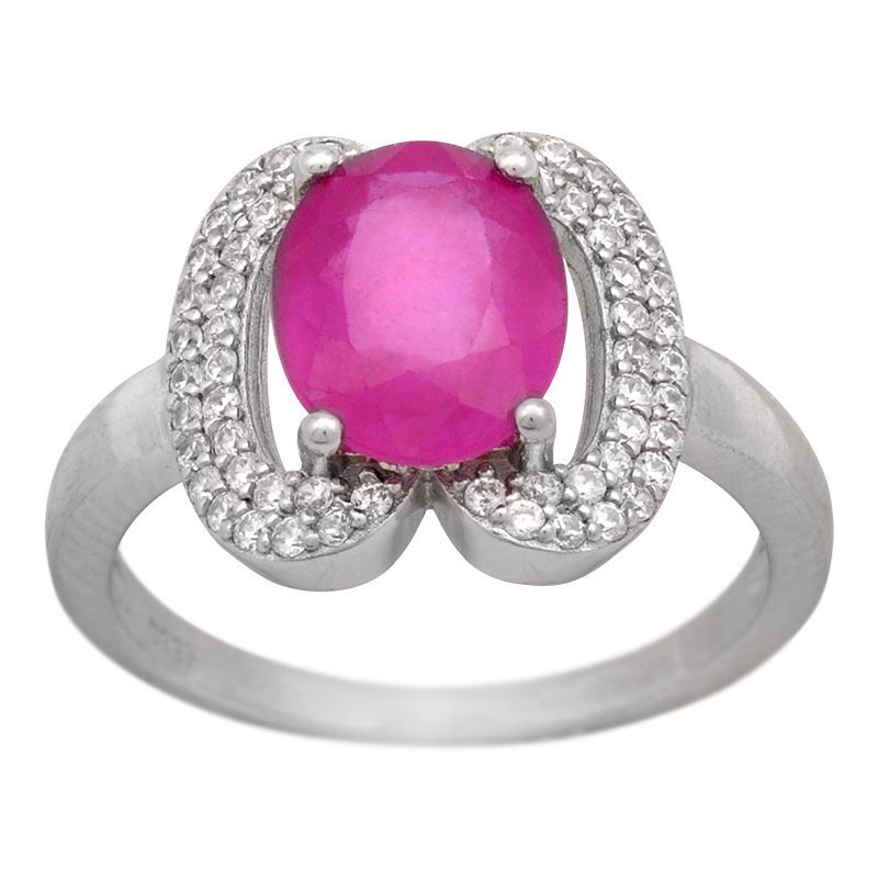ShopBOB stříbrný prsten s rubínem a zirkony Ag 3,7 g - 59 | SoNo spol. s r.o.