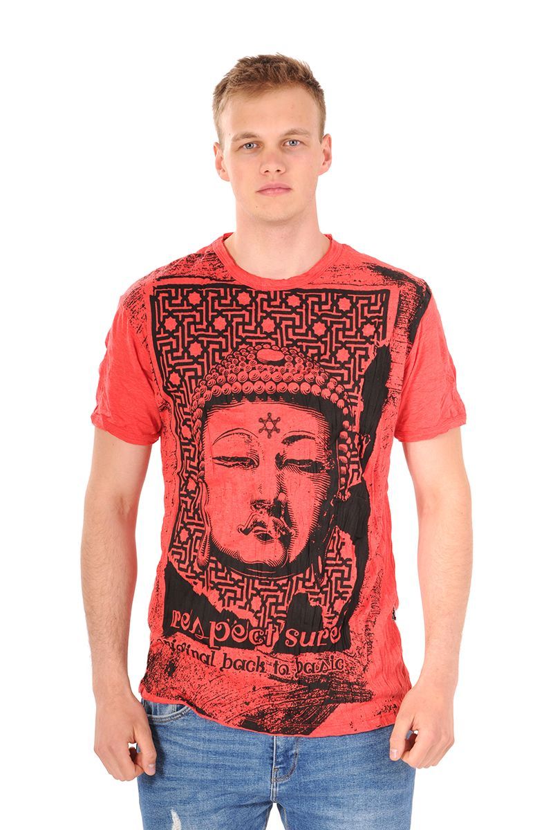 Pánské tričko Sure Buddha červené - L | SoNo spol. s r.o.