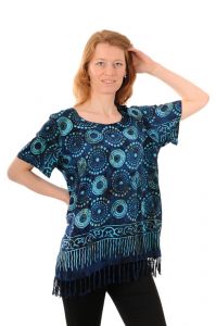 Dámská halenka batikovaná BOB Neobaju Louka modrá | L, XL