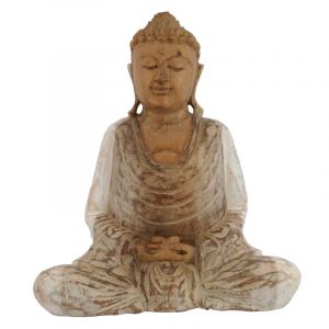 Soška Buddha dřevo 20 cm bar Dhyan