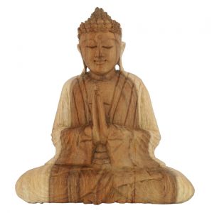 Soška Buddha dřevo 20 cm sv Namaskara