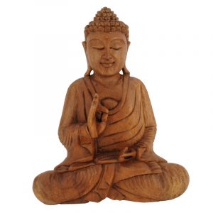 Soška Buddha dřevo 25 cm tm Vitarka