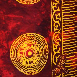 Sarong batikovaný, pareo BOB Batik, Mandala červeno-žlutý | SoNo spol. s r.o.