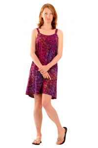 Šaty BOB Batik Dona mini na ramínka Kolibřík fialové | L, XL