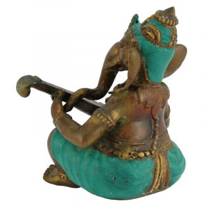 Socha Ganesh kov 19 cm sitar bronz | SoNo spol. s r.o.