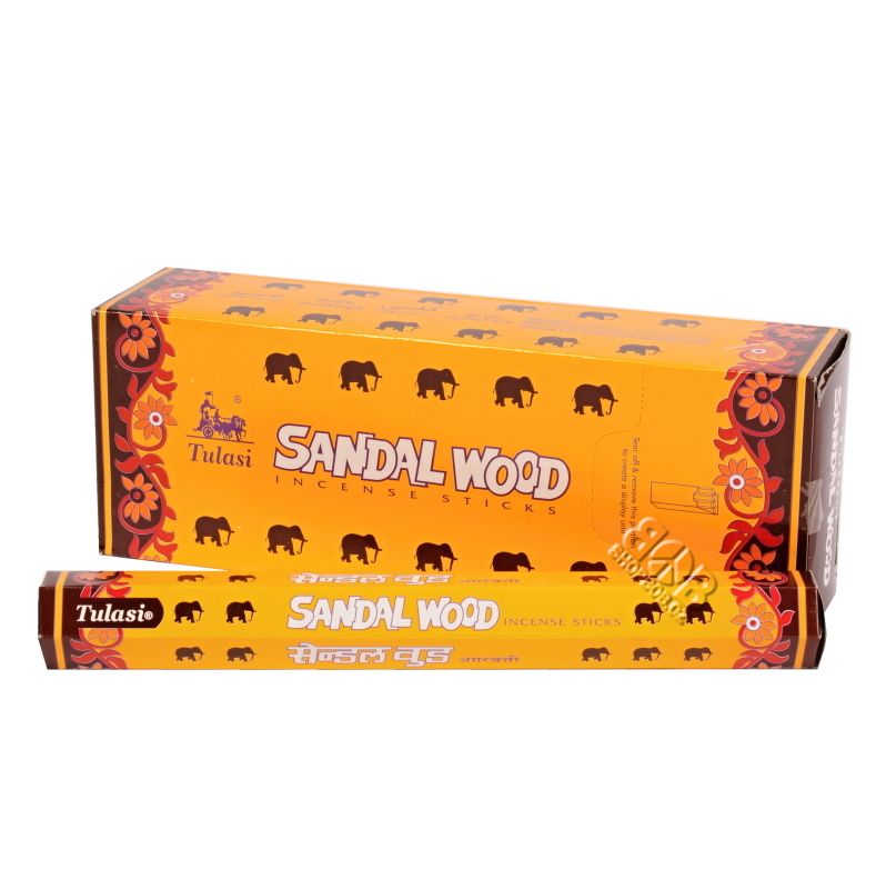 Karton Tulasi Sandal Wood - Santalové dřevo indické vonné tyčinky 6 krabiček. Množstevní sleva. | SoNo spol. s r.o.