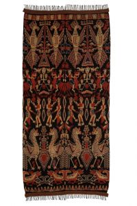 Ikat Sumba přehoz, tkaná textilie 258 x 112 cm III