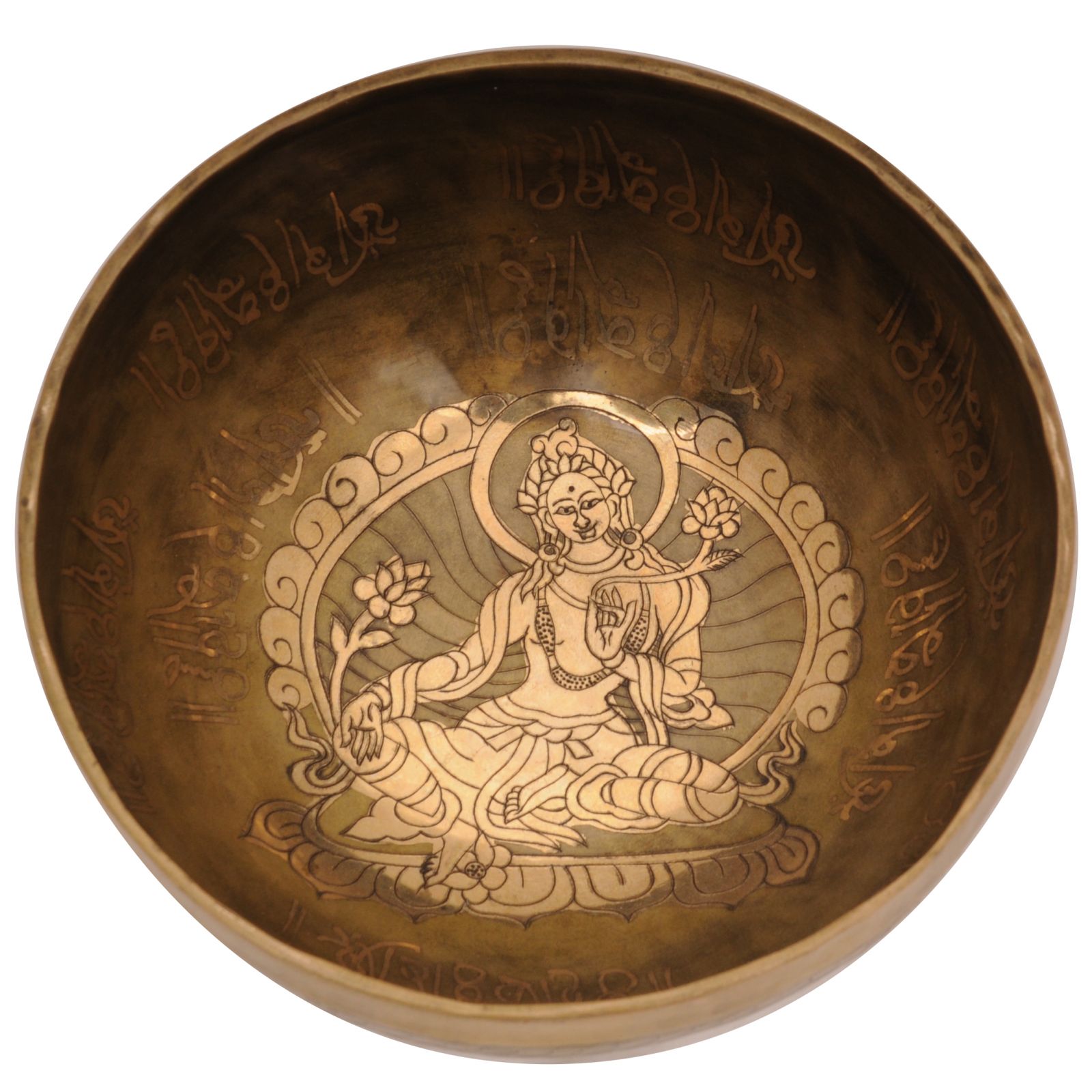 Tibetská mísa zdobená 1210 g - průměr 21 cm Tara ručně tepaná s paličkou | SoNo spol. s r.o.