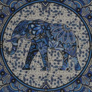 BOB Batik indický přehoz na postel Elephant modrý 235 x 210 cm bavlna. King size. Dvoulůžko. | SoNo spol. s r.o.