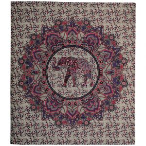 BOB Batik indický přehoz na postel Elephant růžovo fialový 240 x 205 cm bavlna. King size. Dvoulůžko.