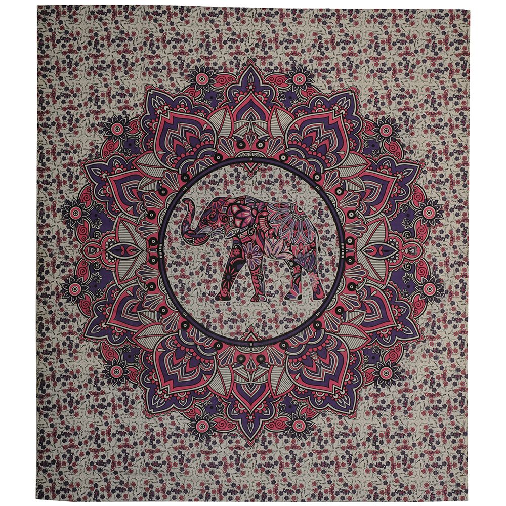 BOB Batik indický přehoz na postel Elephant růžovo fialový 240 x 205 cm bavlna. King size. Dvoulůžko. | SoNo spol. s r.o.