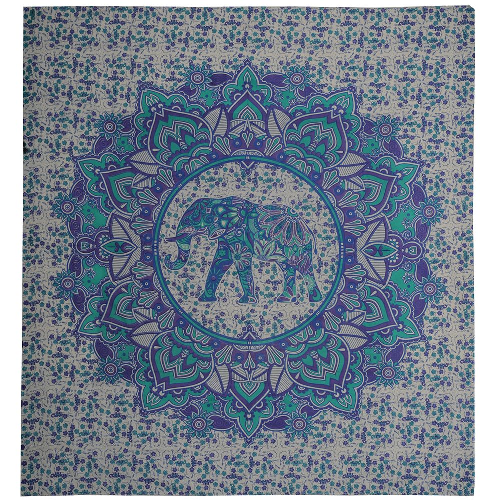 BOB Batik indický přehoz na postel Elephant tyrkysovo fialový 235 x 215 cm bavlna. King size. Dvoulůžko. | SoNo spol. s r.o.