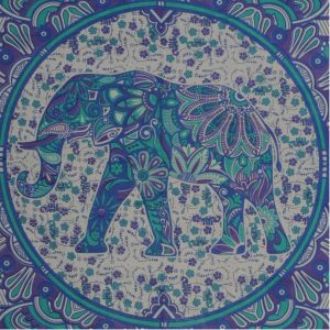 BOB Batik indický přehoz na postel Elephant tyrkysovo fialový 235 x 215 cm bavlna. King size. Dvoulůžko. | SoNo spol. s r.o.