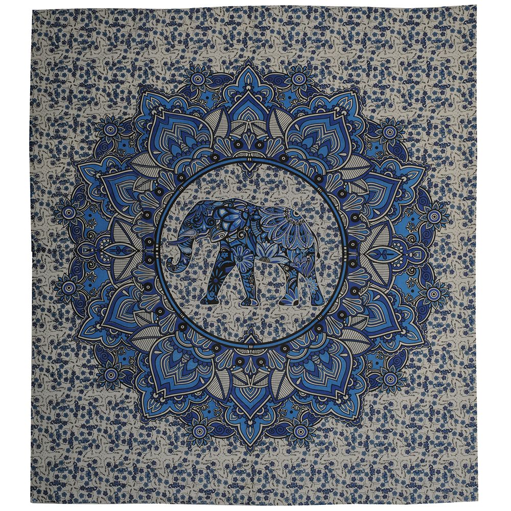 BOB Batik indický přehoz na postel Elephant modrý 235 x 210 cm bavlna. King size. Dvoulůžko. | SoNo spol. s r.o.