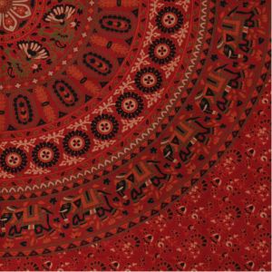 BOB Batik indický přehoz na postel Květy a sloni, červený 225 x 200 cm bavlna. King size. Dvoulůžko. | SoNo spol. s r.o.