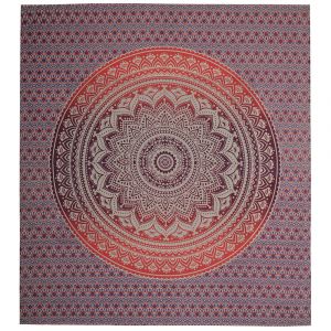 BOB Batik indický přehoz na postel Lotos červeno fialový 235 x 210 cm bavlna. King size. Dvoulůžko.