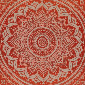 BOB Batik indický přehoz na postel Lotos, červený, 205 x 130 cm, bavlna. Full size. Jednolůžko. | SoNo spol. s r.o.