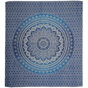 BOB Batik indický přehoz na postel Lotos modrý 235 x 210 cm bavlna. King size. Dvoulůžko.