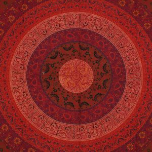 BOB Batik indický přehoz na postel Mandala Flower, červený, 205 x 135 cm, bavlna. Full size. Jednolůžko. | SoNo spol. s r.o.