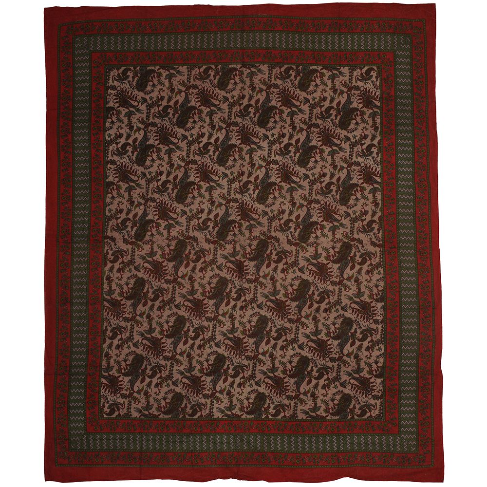 BOB Batik indický přehoz na postel Paisley cerveno zelený 240 x 200 cm bavlna. King size. Dvoulůžko. | SoNo spol. s r.o.