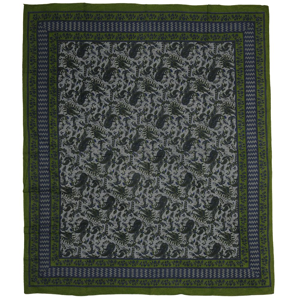 BOB Batik indický přehoz na postel Paisley zeleno modrý 240 x 200 cm bavlna. King size. Dvoulůžko. | SoNo spol. s r.o.