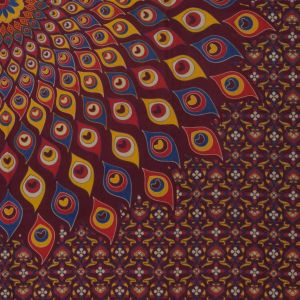 BOB Batik indický přehoz na postel Paví oko vínový 225 x 200 cm bavlna | SoNo spol. s r.o.