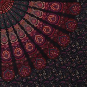 BOB Batik indický přehoz na postel Peacock Mandala fialový 220 x 200 cm bavlna. King size. Dvoulůžko. | SoNo spol. s r.o.
