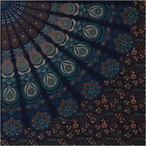 BOB Batik indický přehoz na postel Peacock Mandala tyrkysovo modrý 220 x 200 cm bavlna. King size. Dvoulůžko. | SoNo spol. s r.o.