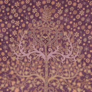 Dámská šála, orientální, sloni, strom života, 200 x 70 cm viskóza fialová zlatá | SoNo spol. s r.o.