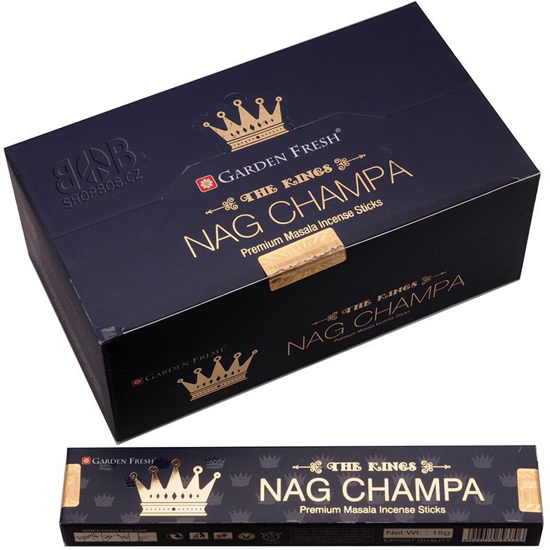 Karton Garden Fresh Nag Champa The Kings indické vonné tyčinky 12 krabiček. Množstevní sleva. | SoNo spol. s r.o.