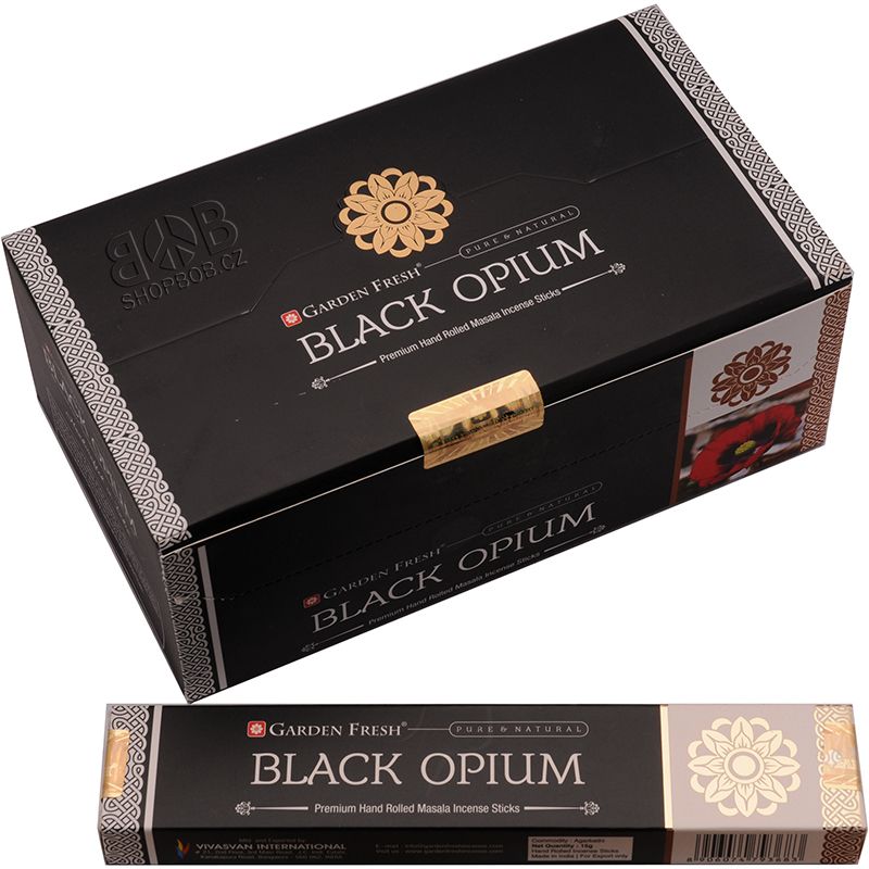 Karton Garden Fresh Black Opium indické vonné tyčinky 12 krabiček. Množstevní sleva. | SoNo spol. s r.o.