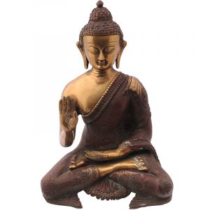 Kovová socha Buddhy 28 cm mosaz