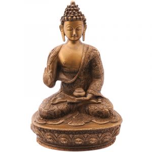 Kovová socha Buddhy 33 cm mosaz