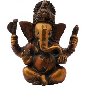 Kovová socha Ganesh 12 cm mosaz patina