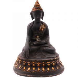 Kovová soška Buddhy 10 cm patina mosaz