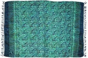 Sarong batikovaný, pareo BOB Batik, Floral Paisley zelený 