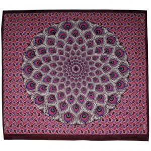 BOB Batik indický přehoz na postel Paví oko růžovo fialový 230 x 210 cm bavlna. King size. Dvoulůžko.