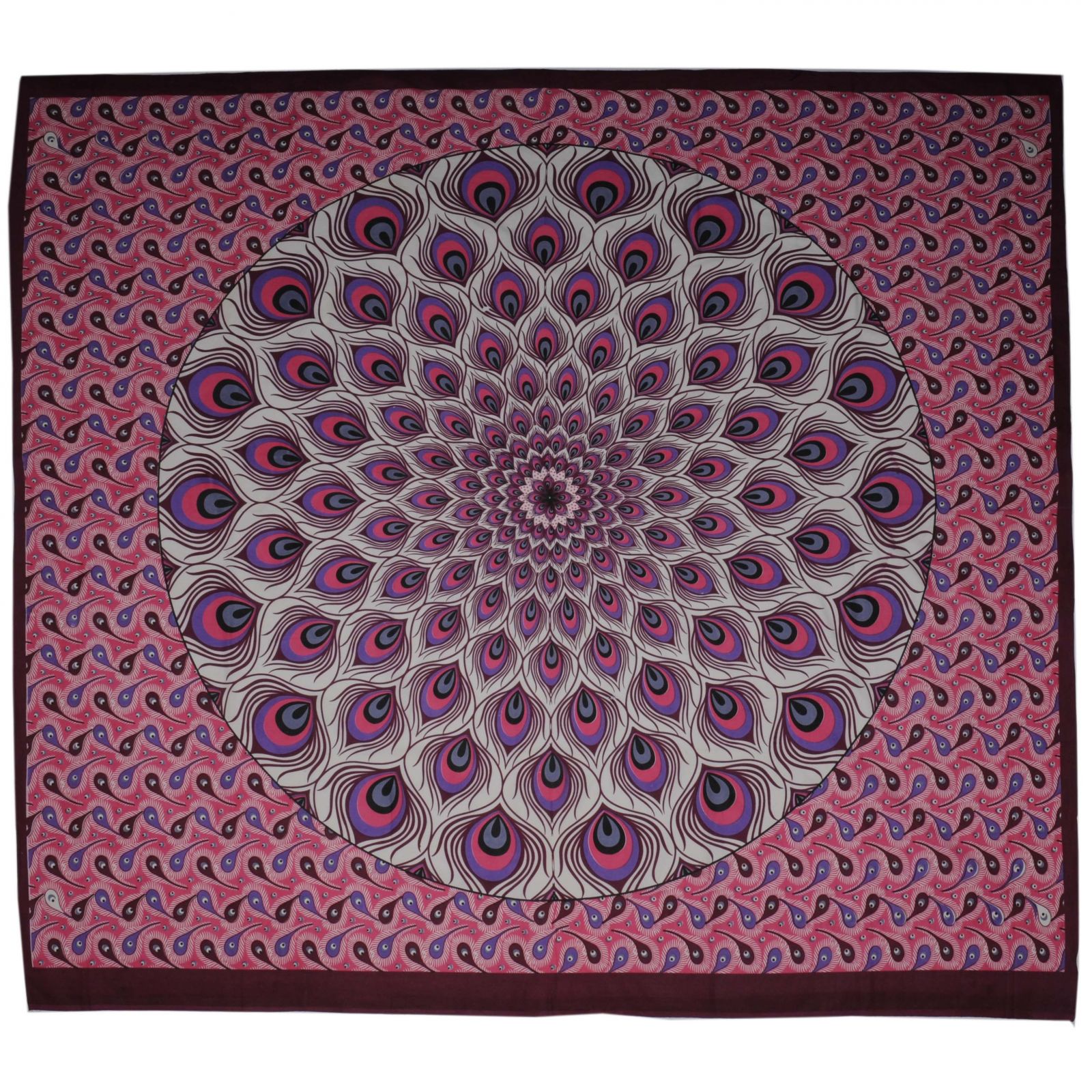 BOB Batik indický přehoz na postel Paví oko růžovo fialový 230 x 210 cm bavlna. King size. Dvoulůžko. | SoNo spol. s r.o.