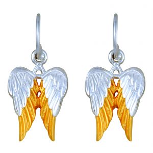 Stříbrné náušnice  Ag 3,2 g andělská křídla poměděné