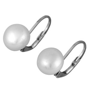 Stříbrné náušnice s pravou perlou Ag 2,1 g | SoNo spol. s r.o.