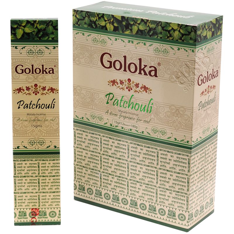 Karton Goloka Patchouli indické vonné tyčinky BOX 12 x 15 g | SoNo spol. s r.o.
