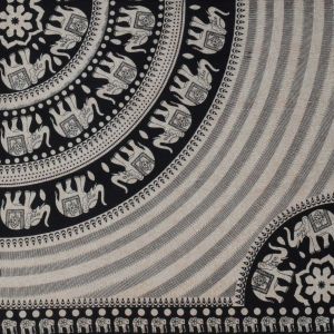 BOB Batik indický přehoz na postel Sloni černo okrový 230 x 200 cm bavlna. King size. Dvoulůžko. | SoNo spol. s r.o.