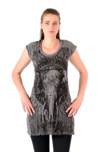 Šaty Sure mini krátký rukáv Slon šedé | L, XL