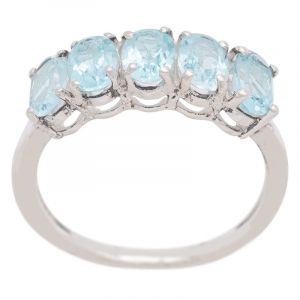Stříbrný prsten s Sky Blue topazy Ag 925/1000 2,9 g | 53, 55, 57, 58